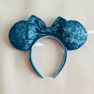 Loungefly Hydrangea Blue Sequin Minnie Ears Headband